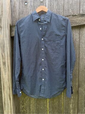 J. Crew Navy Blue Dot-Print Button-Down Shirt